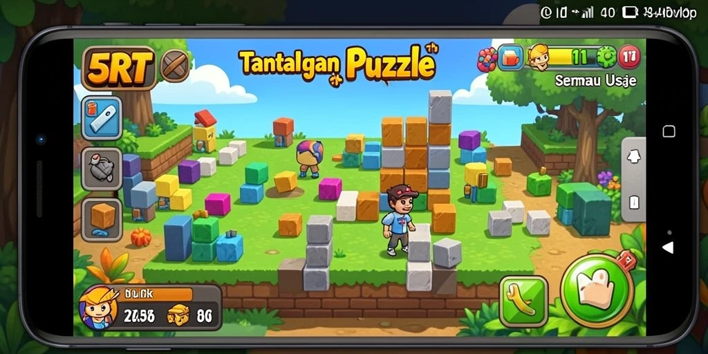 Tampilan gameplay menantang pada 5RT dengan teka-teki menarik.