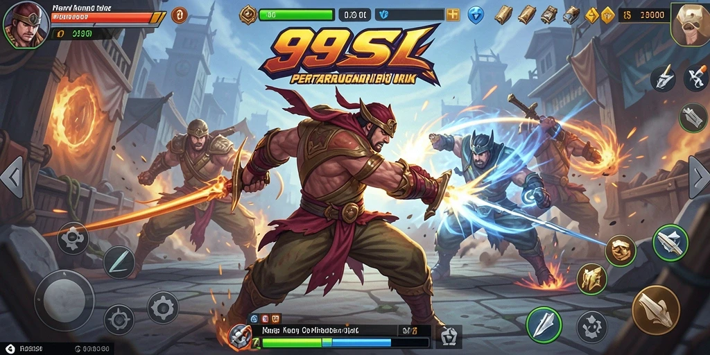 Gameplay seru di 99SL dengan pertarungan epik antar karakter.