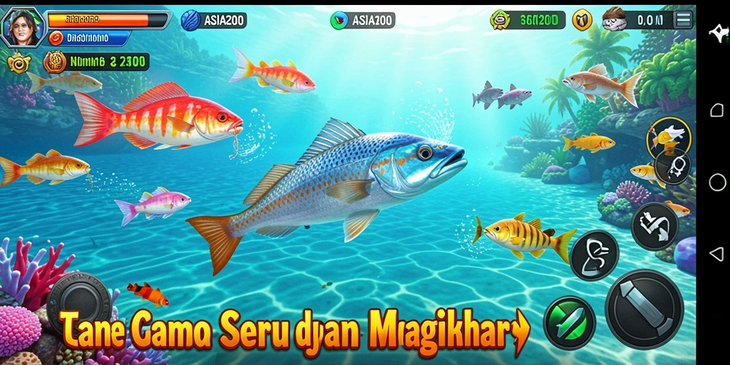 Tampilan screenshot ASIA200 yang menampilkan gameplay Tembak Ikan yang seru.