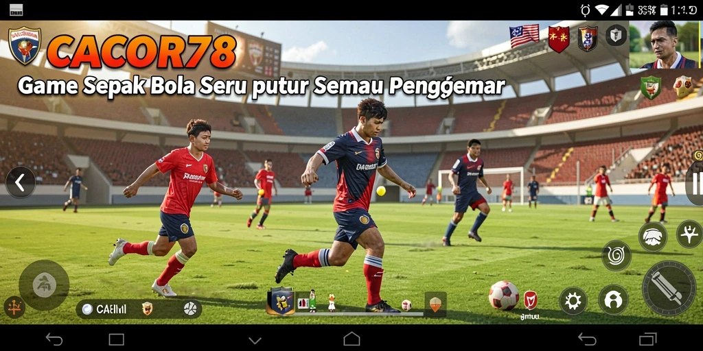Tampilan gameplay menarik dari CACOR78 yang penuh aksi sepak bola.