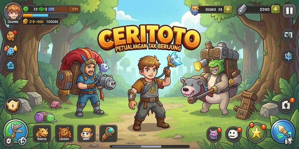 Tampilan gameplay CERITOTO yang menarik dalam mode Idle.
