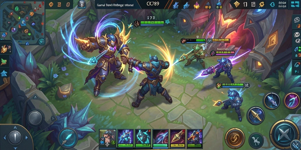 Tangkapan layar gameplay CK789 yang menampilkan aksi seru di arena MOBA.