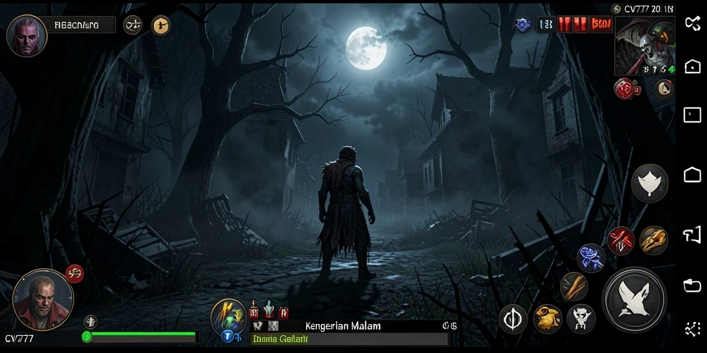 Menampilkan gameplay menegangkan dalam suasana Horror yang gelap.