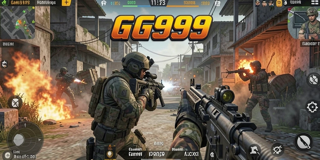 Tampilan gameplay menyerupai pertempuran epic dalam game FPS.