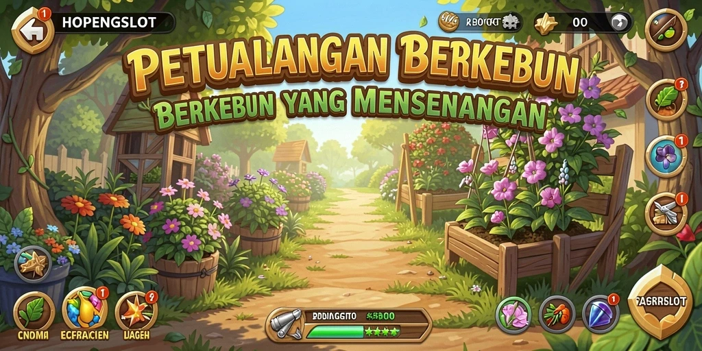 Screenshot HOPENGSLOT menampilkan ladang yang indah dengan tanaman subur.
