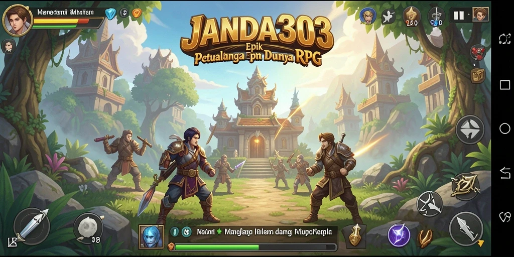 Screenshot dari gameplay JANDA303 menampilkan aksi pertempuran yang seru.