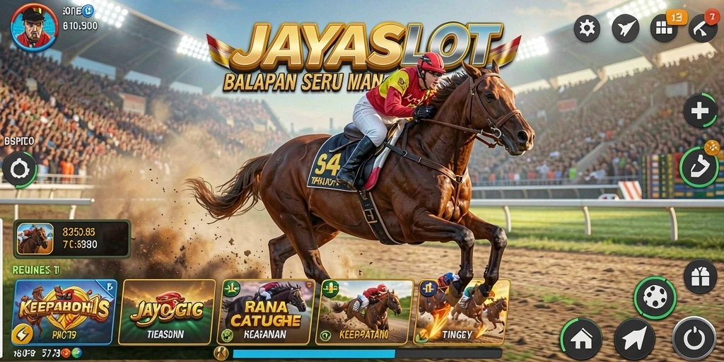 Tangkapan layar JAYASLOT menampilkan aksi balapan yang mendebarkan.
