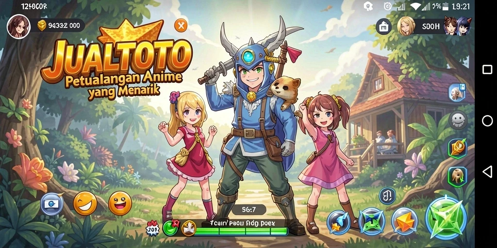 Screenshot utama JUALTOTO menampilkan aksi seru dalam elemen gameplay Anime.