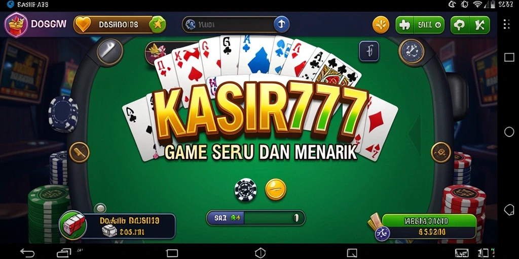 Screenshot KASIR777 menampilkan gameplay seru Domino.
