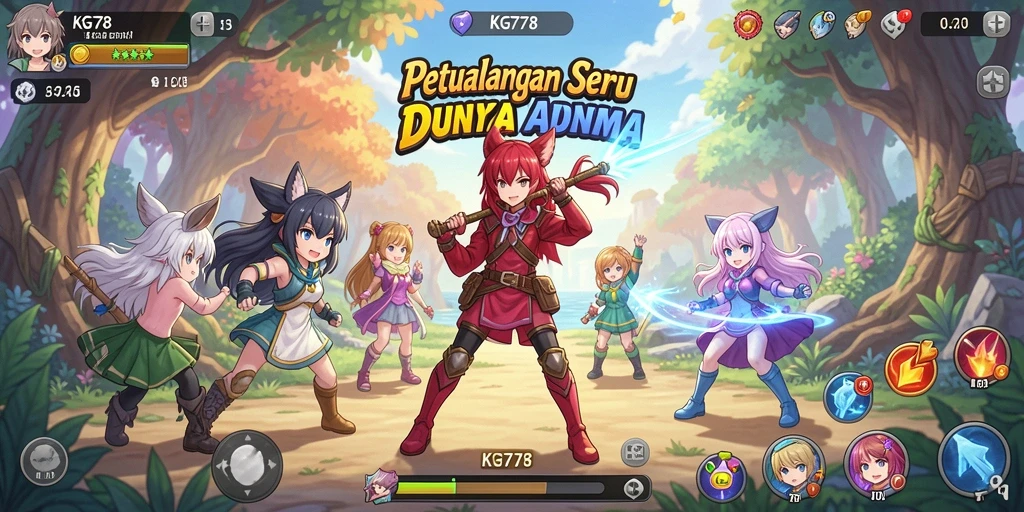 Screenshot menunjukkan aksi seru dalam permainan Anime.