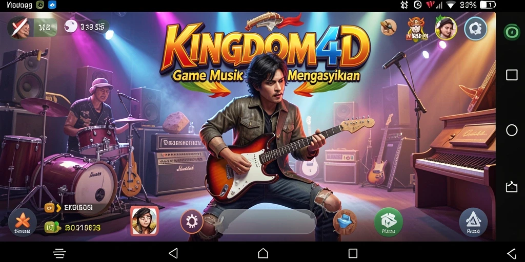 Tampilan gameplay menarik dari KINGDOM4D dengan efek musik yang memukau.