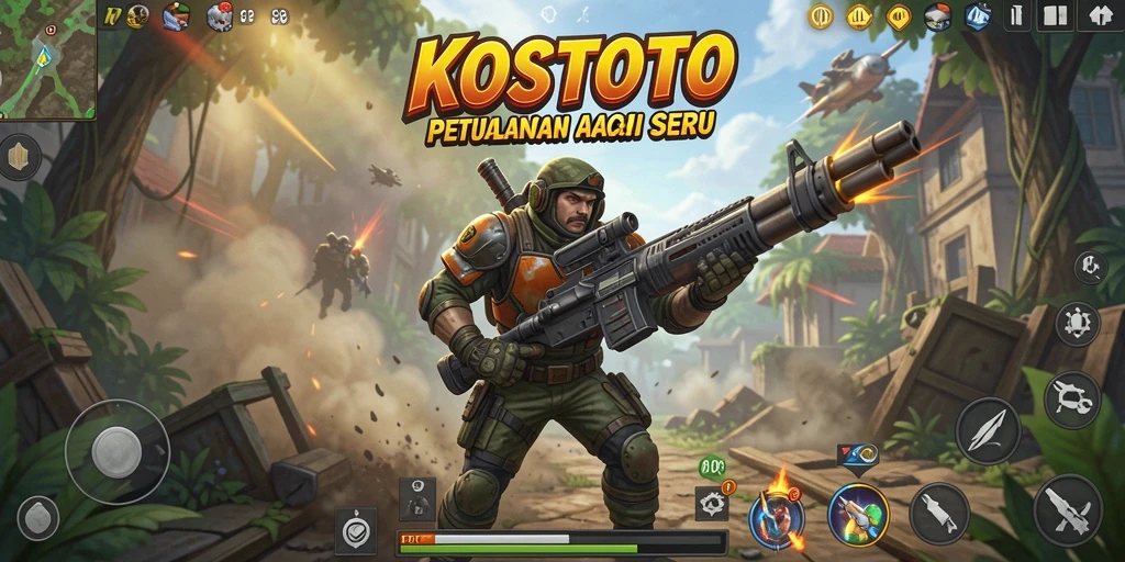 Tampilan gameplay KOSTOTO yang memukau dengan aksi seru.