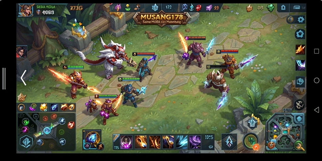 Tampilan utama gameplay <strong>MUSANG178</strong> menampilkan pertarungan tim yang epik.