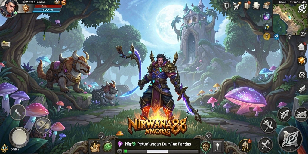 Tampilan gameplay epik di dunia NIRWANA88 yang penuh petualangan.
