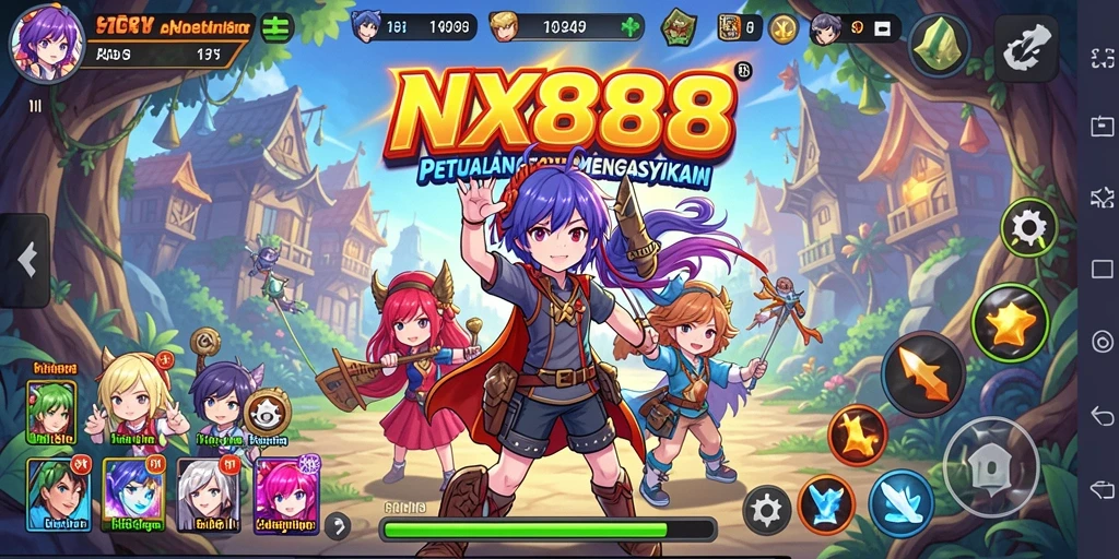 Tampilan gameplay seru dengan karakter Anime yang dinamis.