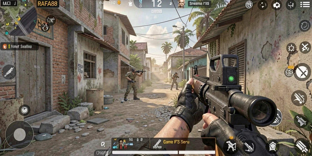 Tangkapan layar gameplay seru RAFA88 yang menampilkan pertarungan FPS.