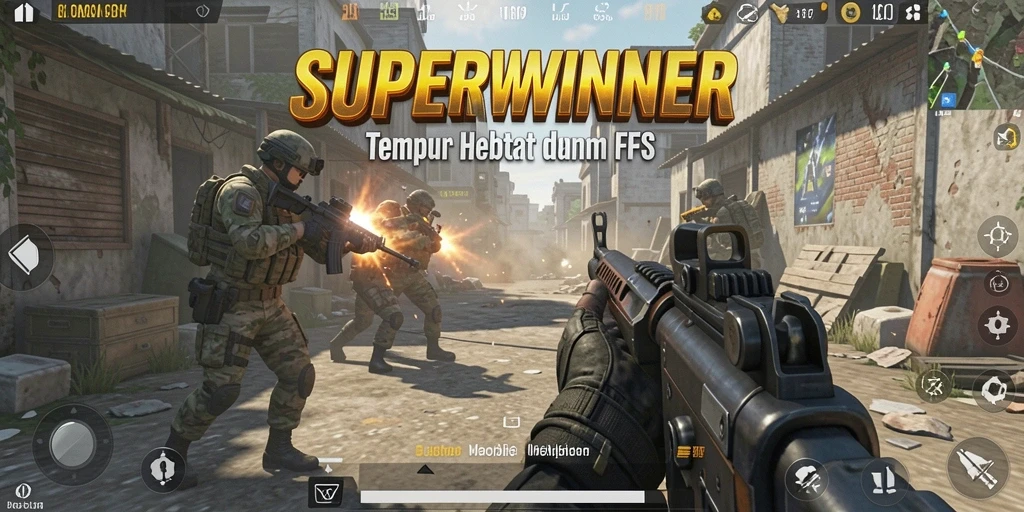 Tangkapan layar utama dari gameplay SUPERWINNER yang mendebarkan.