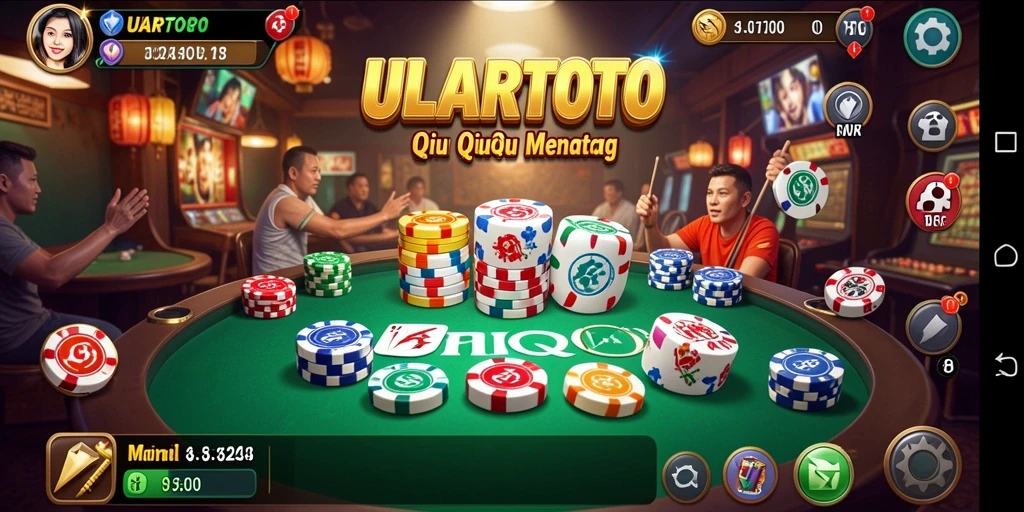 Tampilan gameplay QiuQiu yang mendebarkan di ULARTOTO.